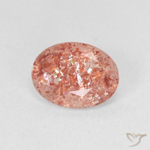 1.06 ct Orange Sunstone Stone, Natural Sunstone in Oval Facet Shape for Sale