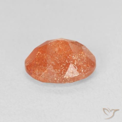 Sunstone Gemstone in 8.2 x 6.3 mm Size for Sale, Sunstone Stone in Deep Orange Color