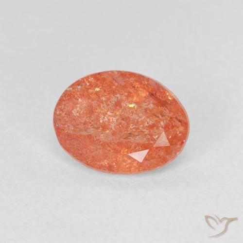 1.04 ct Orange Sunstone Stone, Natural Sunstone in Oval Facet Shape for Sale