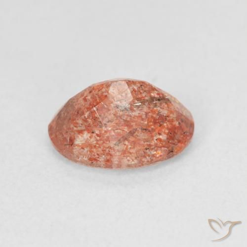 Sunstone Gemstone in 8.3 x 6.3 mm Size for Sale, Sunstone Stone in Reddish Orange Color