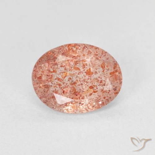 1.13ct Natural Reddish Orange Sunstone, Oval, Translucent