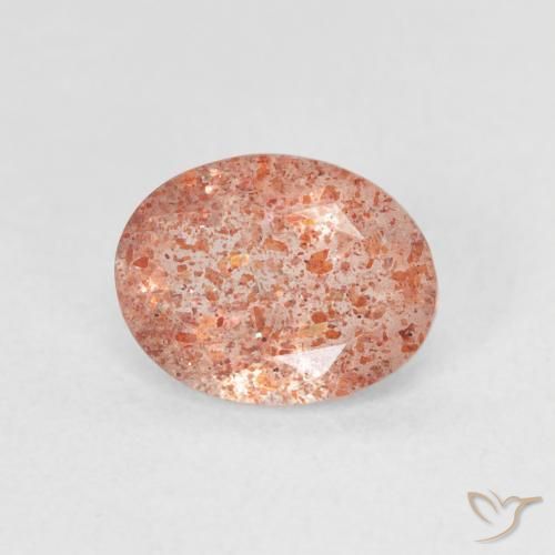 1.13 ct Orange Sunstone Stone, Natural Sunstone in Oval Facet Shape for Sale