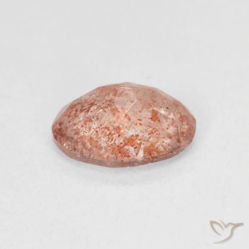 Sunstone Gemstone in 8.1 x 6.3 mm Size for Sale, Sunstone Stone in Reddish Orange Color