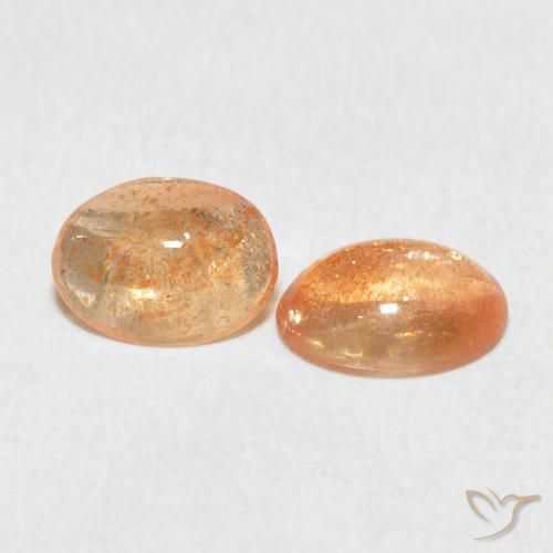 1.83 ctw Orange Sunstone Stones, Natural Sunstone in Oval Cabochon Shape for Sale