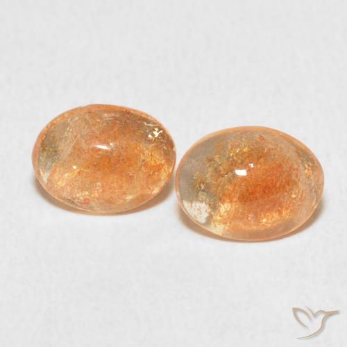 2.08ctw Natural Light Peach Orange Sunstone, Oval, Translucent