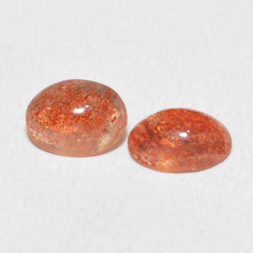 1.82 ctw Orange Sunstone Stones, Natural Sunstone in Oval Cabochon Shape for Sale
