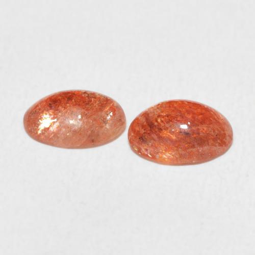 Sunstone Gemstones in 8 x 6 mm (calibrated) Size for Sale, Sunstone Stones in Medium Orange Color