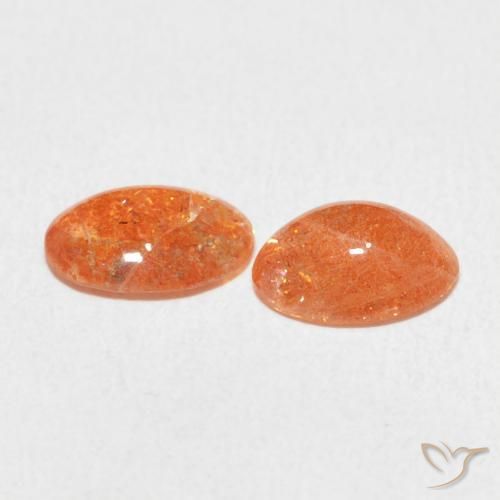 Sunstone Gemstones in 8 x 6 mm (calibrated) Size for Sale, Sunstone Stones in Medium Light-Orange Color