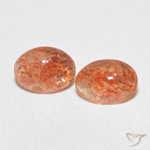 1.60ctw Natural Medium Orange Sunstone, Oval, Translucent