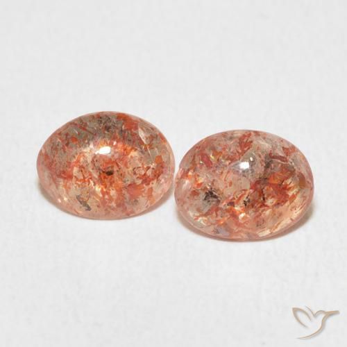 1.63ctw Natural Medium Orange Sunstone, Oval, Translucent