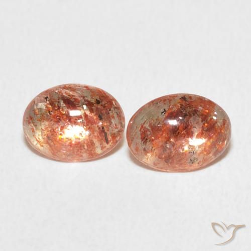 1.70ctw Natural Medium Orange Sunstone, Oval, Translucent