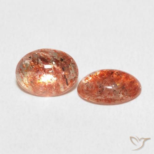 1.70 ctw Orange Sunstone Stones, Natural Sunstone in Oval Cabochon Shape for Sale