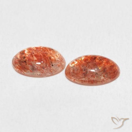 Sunstone Gemstones in 8 x 6 mm (calibrated) Size for Sale, Sunstone Stones in Medium Orange Color