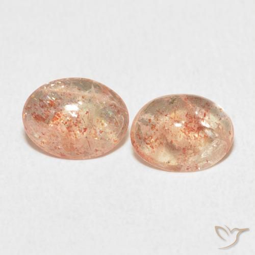 1.74ctw Natural Light Orange Sunstone, Oval, Translucent