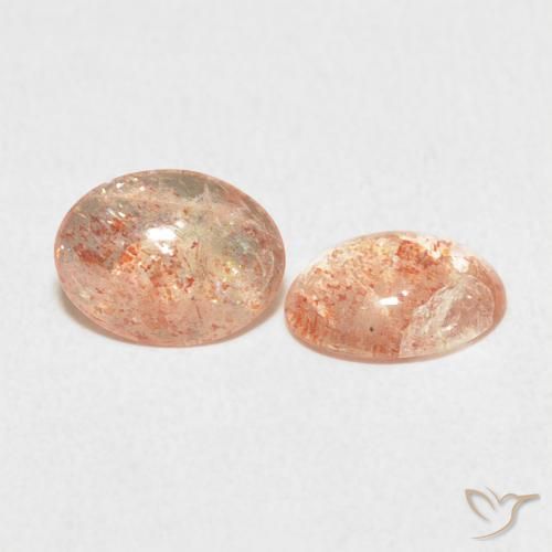 1.74 ctw Orange Sunstone Stones, Natural Sunstone in Oval Cabochon Shape for Sale