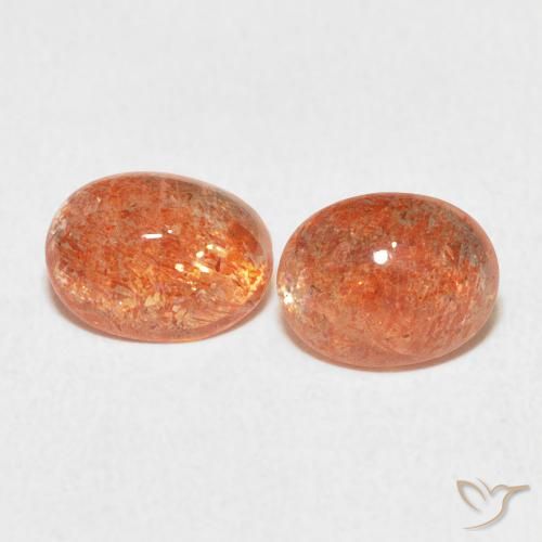 2.12ctw Natural Reddish Orange Sunstone, Oval, Translucent