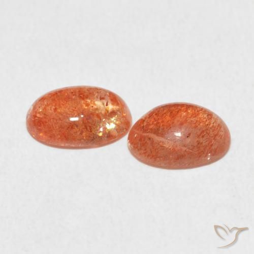 Sunstone Gemstones in 8 x 6 mm (calibrated) Size for Sale, Sunstone Stones in Reddish Orange Color