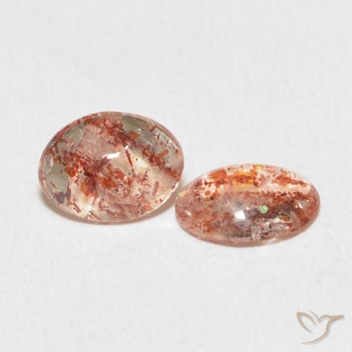 1.77 ctw Orange Sunstone Stones, Natural Sunstone in Oval Cabochon Shape for Sale