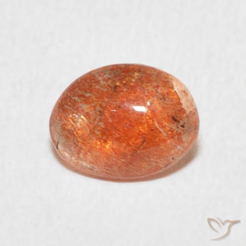 0.91ct Natural Bright Orange Sunstone, Oval, Translucent, Photo A