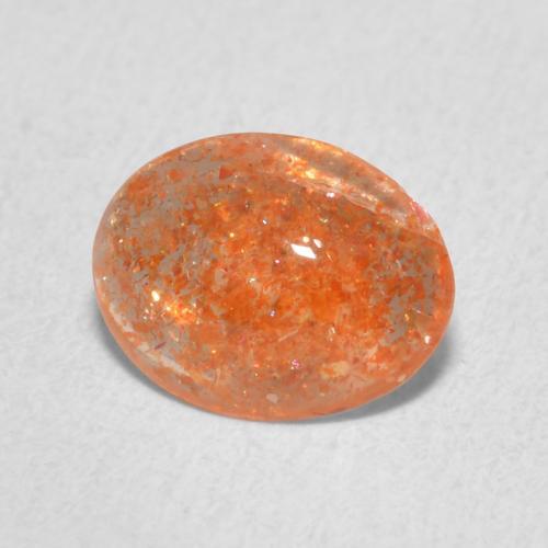 1.11 ct Orange Sunstone Stone, Natural Sunstone in Oval Cabochon Shape for Sale