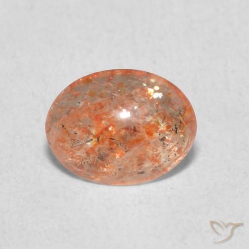 0.84ct Natural Medium Light-Orange Sunstone, Oval, Translucent