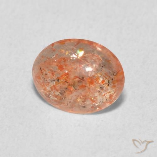 0.84 ct Orange Sunstone Stone, Natural Sunstone in Oval Cabochon Shape for Sale