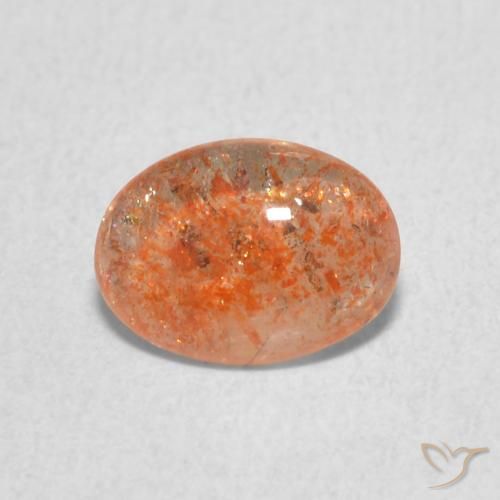 0.93ct Natural Medium Orange Sunstone, Oval, Translucent