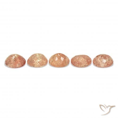 Sunstone Gemstones in 12 x 10 mm (calibrated) Size for Sale, Sunstone Stones in Light Tiger Orange Color
