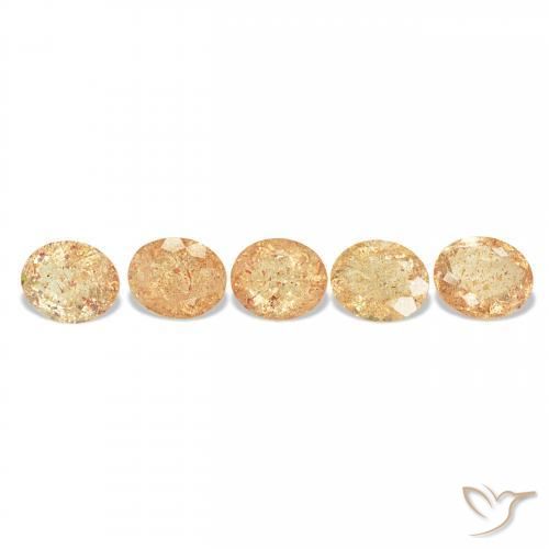 22.26 ctw Orange Sunstone Stones, Natural Sunstone in Oval Facet Shape for Sale