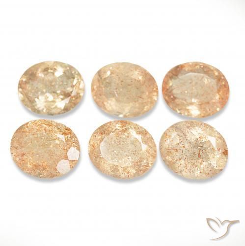 24.73 ctw Orange Sunstone Stones, Natural Sunstone in Oval Facet Shape for Sale