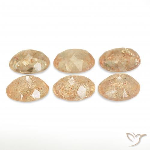 Sunstone Gemstones in 12 x 10 mm (calibrated) Size for Sale, Sunstone Stones in Light Orange Color