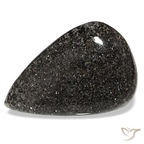 34.68ct Black Sunstone, Pear Shape, Translucent