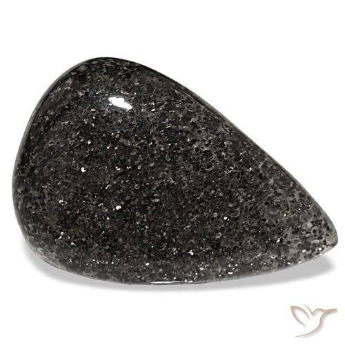 34.68 ct Black Sunstone Stone, Natural Sunstone in Pear Cabochon Shape for Sale