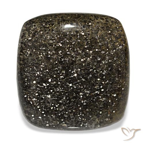 31.17ct Black Sunstone, Cushion, Translucent