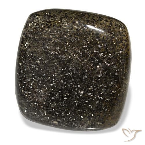31.17 ct Black Sunstone Stone, Natural Sunstone in Cushion Cabochon Shape for Sale