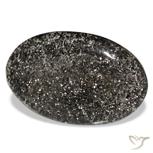 25.54 ct Black Sunstone Stone, Natural Sunstone in Oval Cabochon Shape for Sale