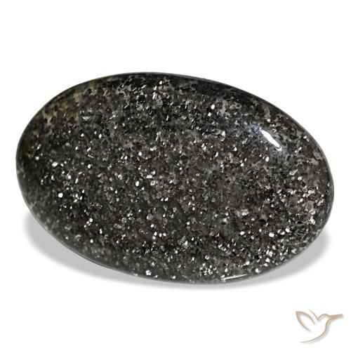 33.38 ct Black Sunstone Stone, Natural Sunstone in Oval Cabochon Shape for Sale