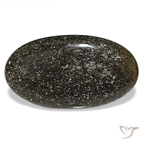 65.84 ct Black Sunstone Gemstone, Sunstone Gem in Oval Cabochon Shape for Sale.