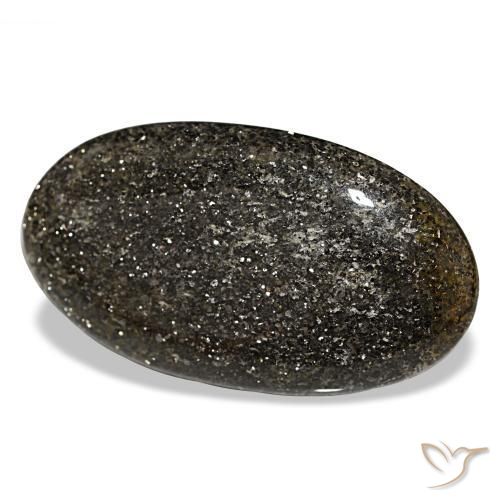 65.84 ct Black Sunstone Stone, Natural Sunstone in Oval Cabochon Shape for Sale