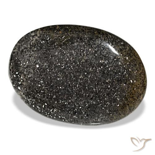 38.56 ct Black Sunstone Stone, Natural Sunstone in Oval Cabochon Shape for Sale