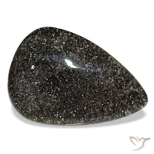 23.50 ct Black Sunstone Stone, Natural Sunstone in Pear Cabochon Shape for Sale