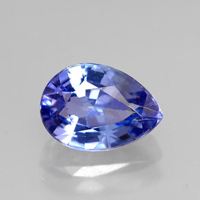 1.67 ct Blue Tanzanite Gemstone, Tanzanite Gem in Pear Facet Shape for Sale.