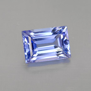 1.61 ct Blue Tanzanite Gemstone, Tanzanite Gem in Baguette Facet Shape for Sale.