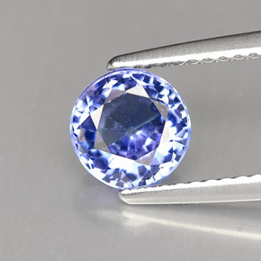 1.50 ct Blue Tanzanite Gemstone, Tanzanite Gem in Round Facet Shape for Sale.