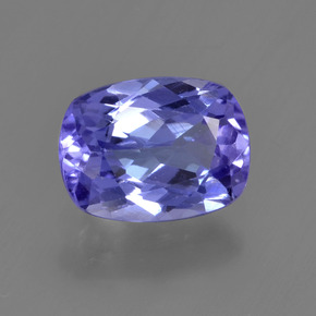 1.34 ct Violet Tanzanite Stone, Natural Tanzanite in Cushion-Cut Shape for Sale
