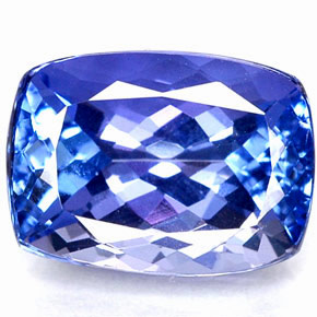 3.07 ct Blue Tanzanite Gemstone, Tanzanite Gem in Cushion-Cut Shape for Sale.