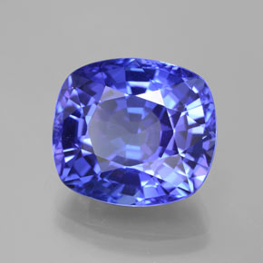 10.76 ct Blue Tanzanite Stone, Natural Tanzanite in Cushion-Cut Shape for Sale