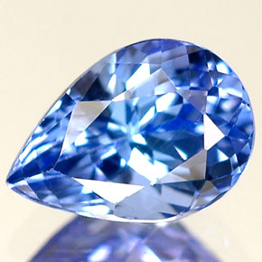 1.31 ct Blue Tanzanite Gemstone, Tanzanite Gem in Pear Facet Shape for Sale.