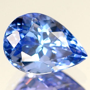 1.31 ct Blue Tanzanite Stone, Natural Tanzanite in Pear Facet Shape for Sale