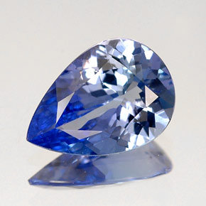 1.43 ct Blue Tanzanite Gemstone, Tanzanite Gem in Pear Facet Shape for Sale.
